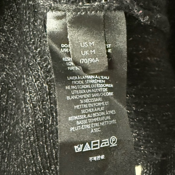 ANTHROPOLOGIE Keely Marled Black Cozy Cable Knit Crewneck Sweater - Picture 7 of 8